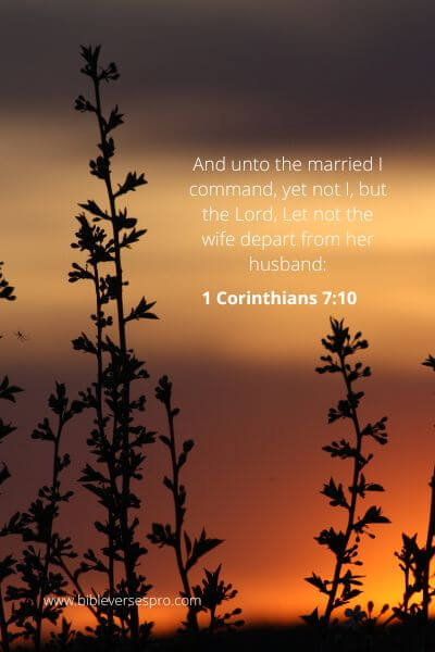 1 Corinthians 7-10-11 - Wives, Do not depart from your husbands.