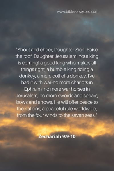 Zechariah 9_9-10 Our King Will Return Soon. 
