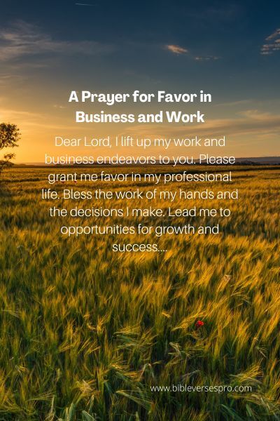 A Prayer for Favor in Business and Work