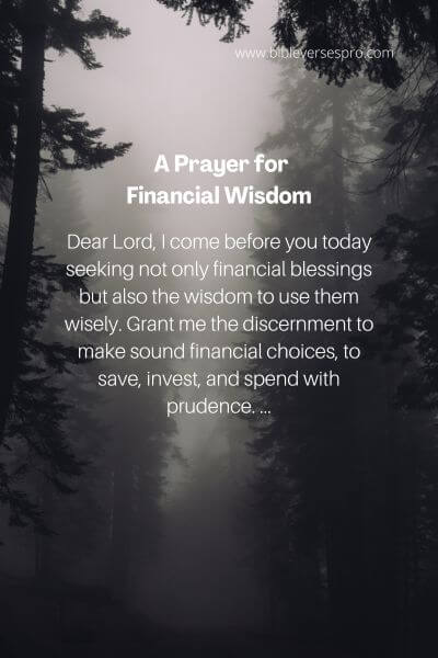 A Prayer For Financial Wisdom