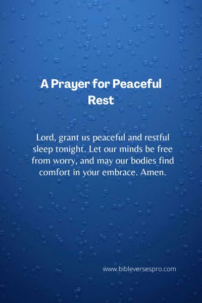 A Prayer For Peaceful Rest
