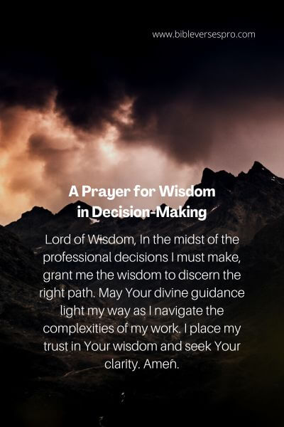 A Prayer For Wisdom In Decision-Making