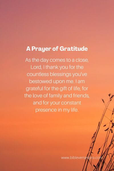 A Prayer Of Gratitude