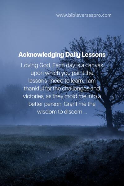 Acknowledging Daily Lessons