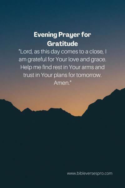 Evening Prayer For Gratitude