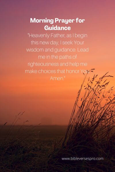 Morning Prayer For Guidance