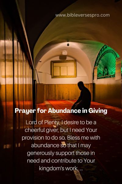 Prayer For Abundance In Giving