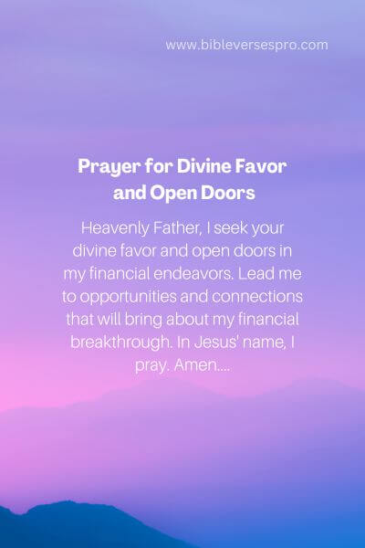 Prayer For Divine Favor And Open Doors