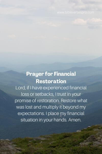 Prayer For Financial Restoration