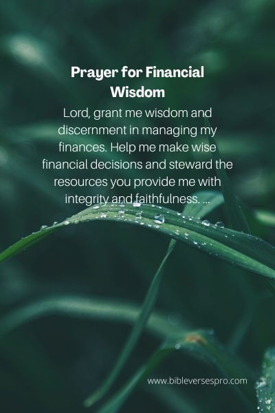 Prayer For Financial Wisdom