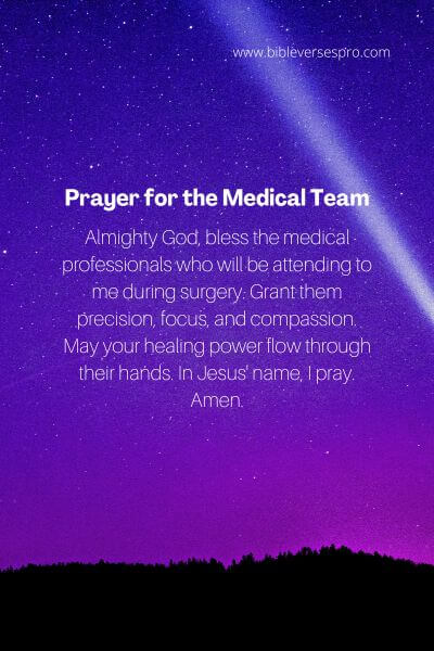 Prayer For The Medical Team