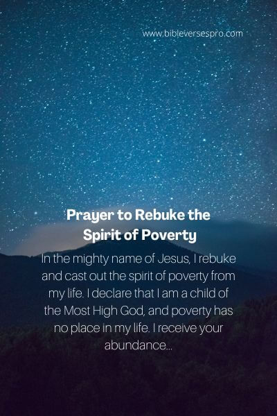 Prayer To Rebuke The Spirit Of Poverty
