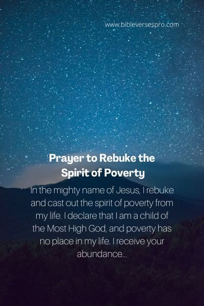 Prayer to Rebuke the Spirit of Poverty