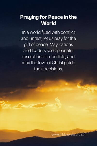 Praying for Peace in the World