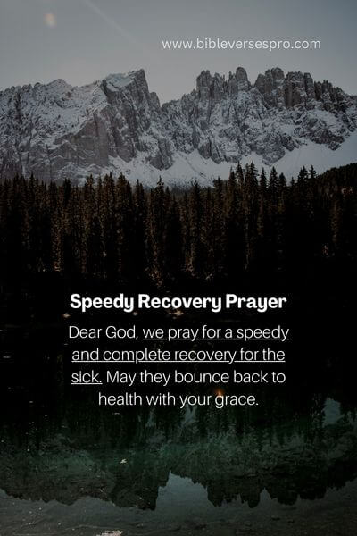 Speedy Recovery Prayer