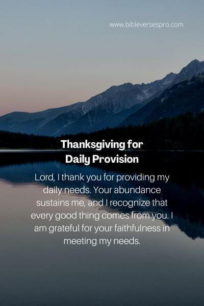 Thanksgiving for Daily Provision