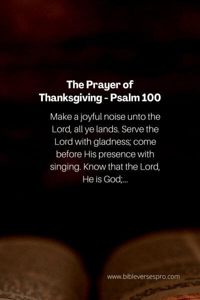 The Prayer of Thanksgiving - Psalm 100