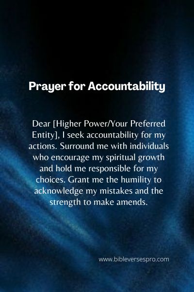 Prayer For Accountability