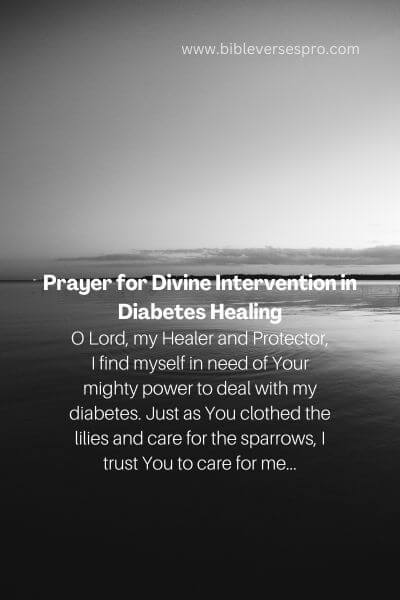 Prayer For Divine Intervention In Diabetes Healing