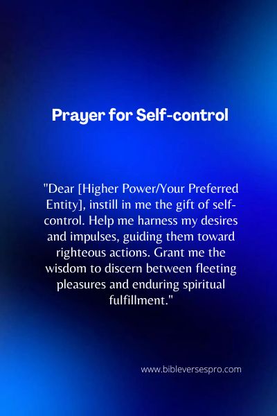 Prayer for Self-control