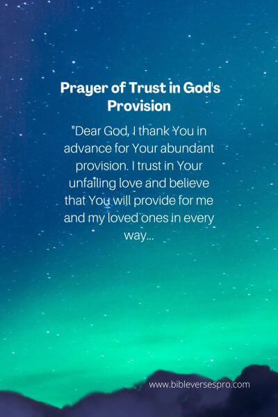 Prayer Of Trust In God'S Provision