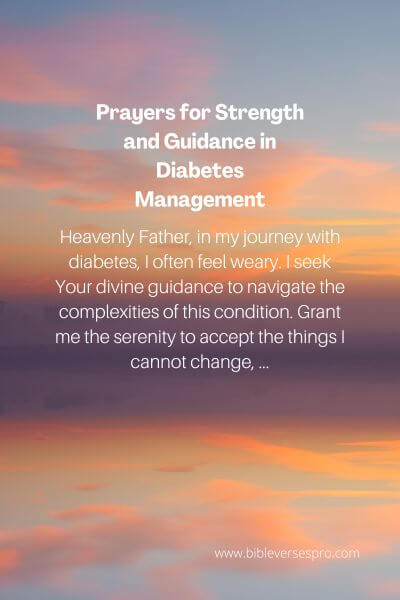 Prayers For Strength And Guidance In Diabetes Management